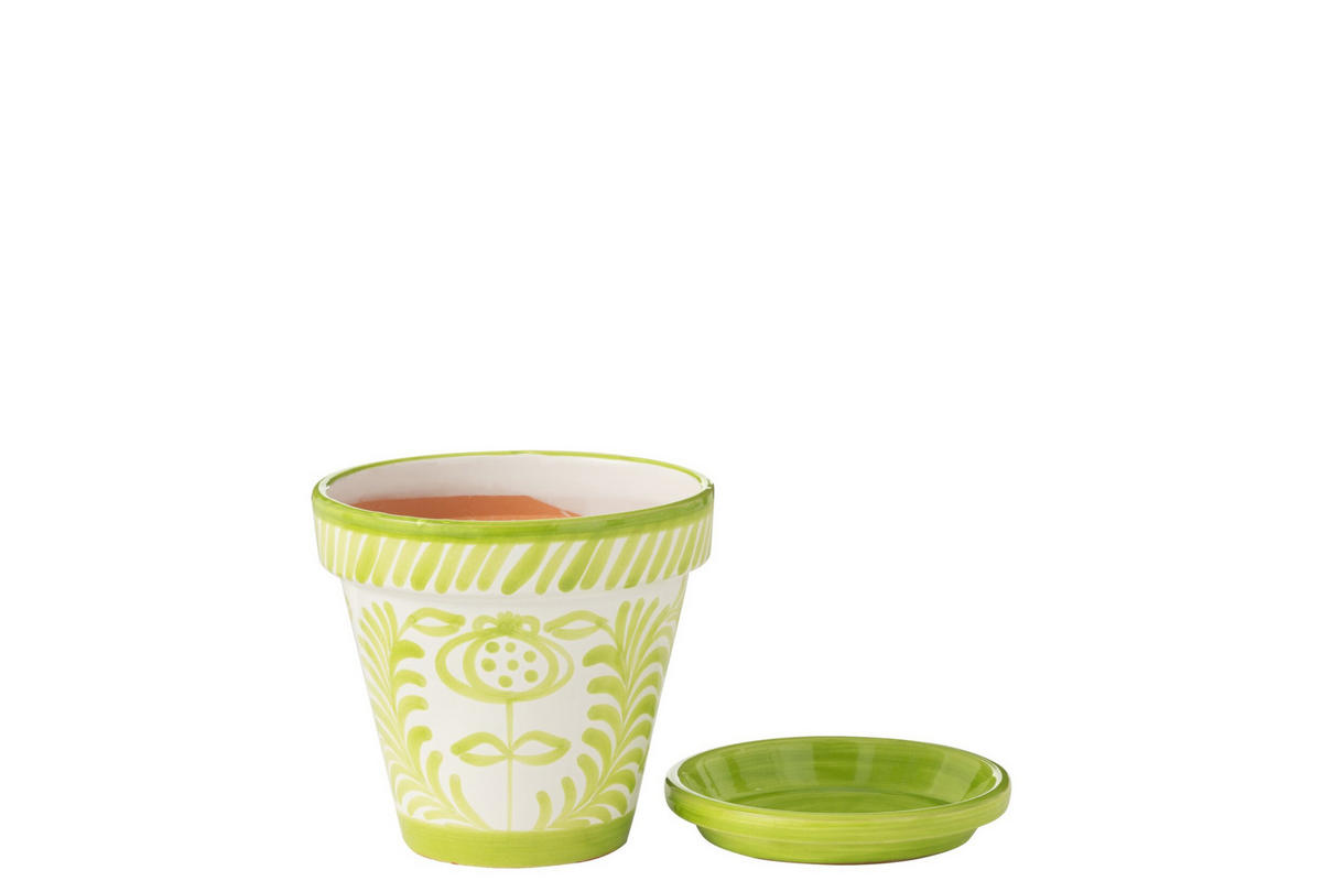 BLUMENTOPF GRANADA PATTERN - Töpferei - Grun - M - Ø 27 cm - Multicolor, Keramik (27/25cm) - J-Line