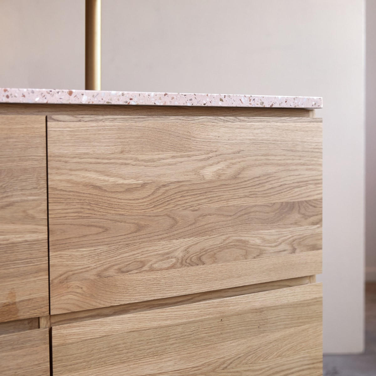 BADEZIMMERMÖBEL Nova Rosa aus Eiche - Pink, Holz (121/90/46cm) - Tikamoon