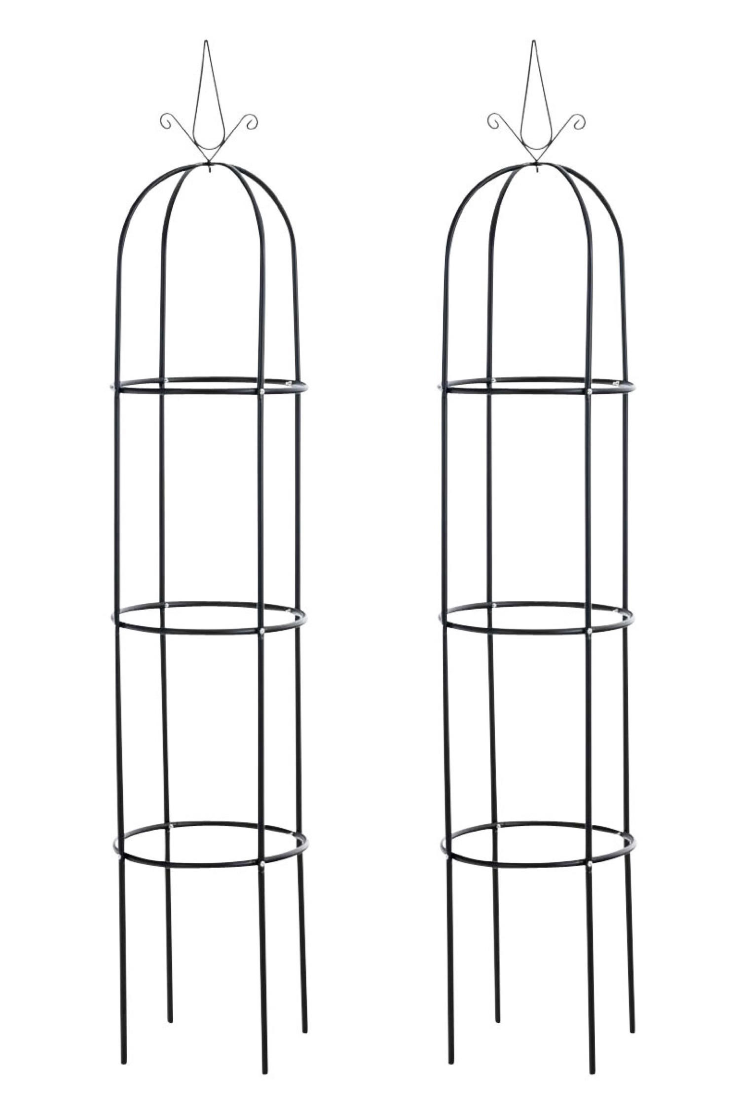 ROSENSÄULE Roman - 2er Set - schwarz - Schwarz, Metall (38/190/38cm) - TPFGarden