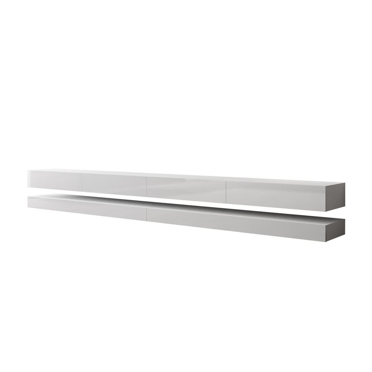 TV-RACK SKY 280 cm, Weiß hochglanz - Weiß, Holzwerkstoff (280/25/34cm) - Lookway