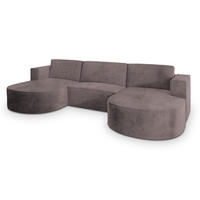 ROHOVÁ SEDAČKA VEZZO šeříková - šedá/šeříková, dřevo/textil (347/174cm) - MASSENO