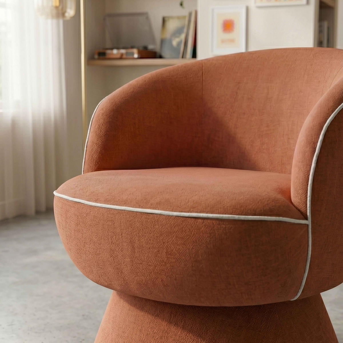 SESSEL, Terrakotta - Orange, Holz/Textil (66/71/80cm) - Oviala