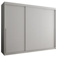 SCHIEBETÜRENSCHRANK 250 cm Breite Weiß mit silbernem Griff - Silberfarben/Weiß, Holzwerkstoff (250/200/62cm) - Home Collective