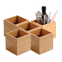 UTENSILIENBOX, 5 Stück, Bambus - 13 x 13 x 13cm - Naturfarben, Holz (13/13/13cm) - Kesper