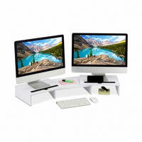 STOJALO monitora - bijela, drvni materijal (27/105/10cm) - Relaxdays