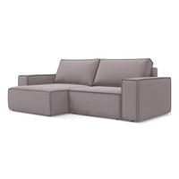 ECKSOFA mit Schlaffunktion Samt Stoff Violett - Lila/Flieder, Kunststoff/Textil (148/257cm) - LaMiaSofa