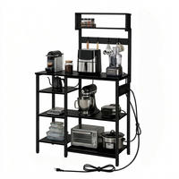 KUCHYNSKÁ pol. - čierna, kov/kompozitné drevo (40/151/82cm) - Relaxdays