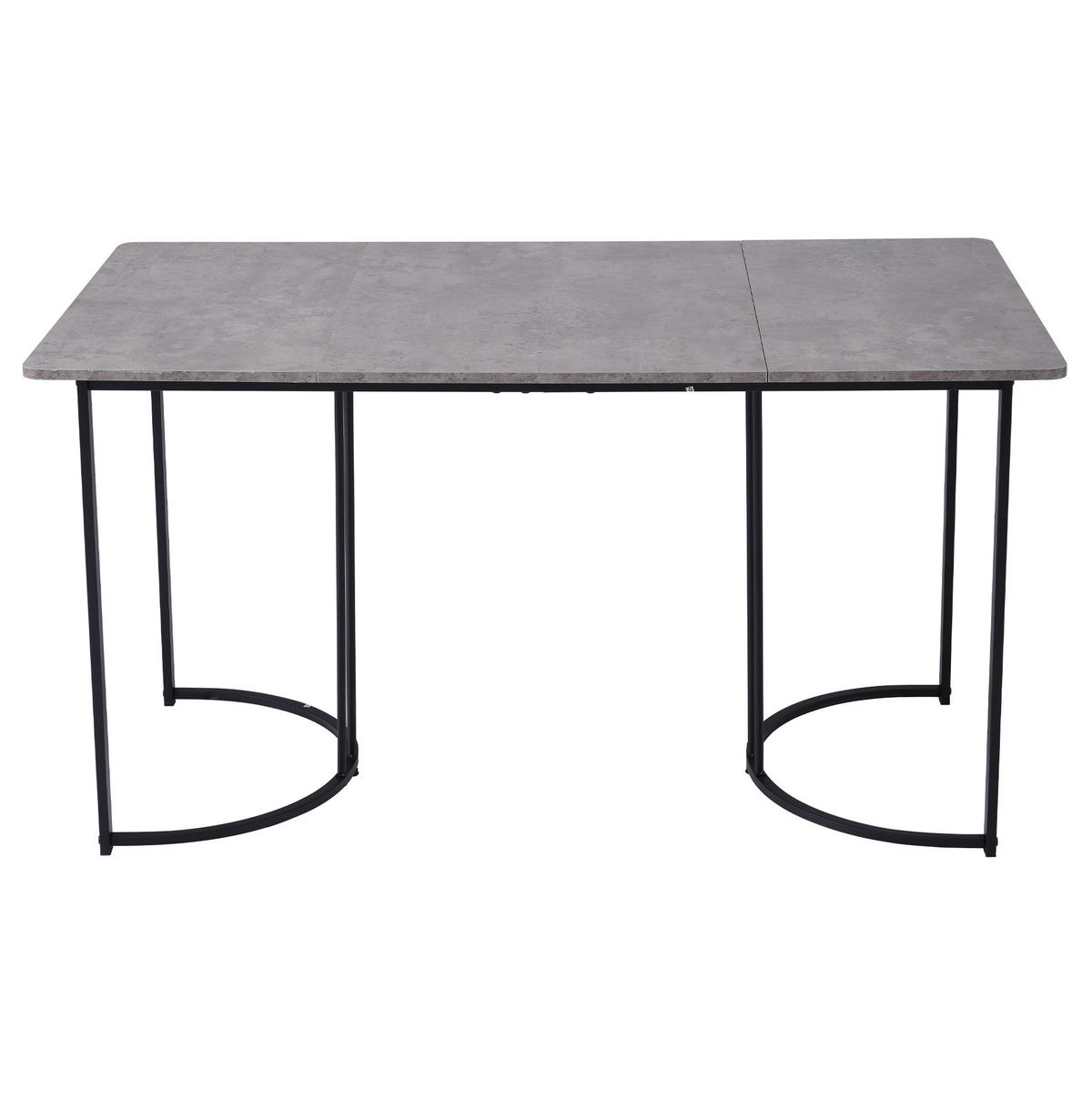 ESSTISCH 80/140/75 cm Grau mit Marmormuster MDF-Tischplatte Metallgestell verstellbare Füße - Grau, Holzwerkstoff (140/80/75cm) - OKWISH
