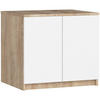 KLEIDERSCHRANK AUFSATZSCHRANK Sonoma-Eiche,Weiß 60x51x55cm - Weiß/Sonoma Eiche, Holzwerkstoff (60/55/51cm) - Akord