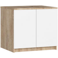 KLEIDERSCHRANK AUFSATZSCHRANK Sonoma-Eiche,Weiß 60x51x55cm - Weiß/Sonoma Eiche, Holzwerkstoff (60/55/51cm) - Akord