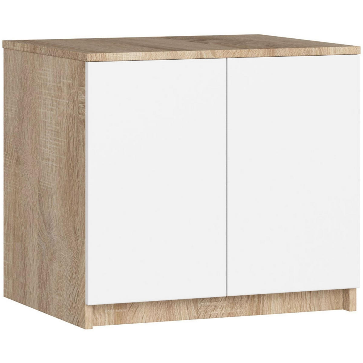 KLEIDERSCHRANK AUFSATZSCHRANK Sonoma-Eiche,Weiß 60x51x55cm - Weiß/Sonoma Eiche, Holzwerkstoff (60/55/51cm) - Akord