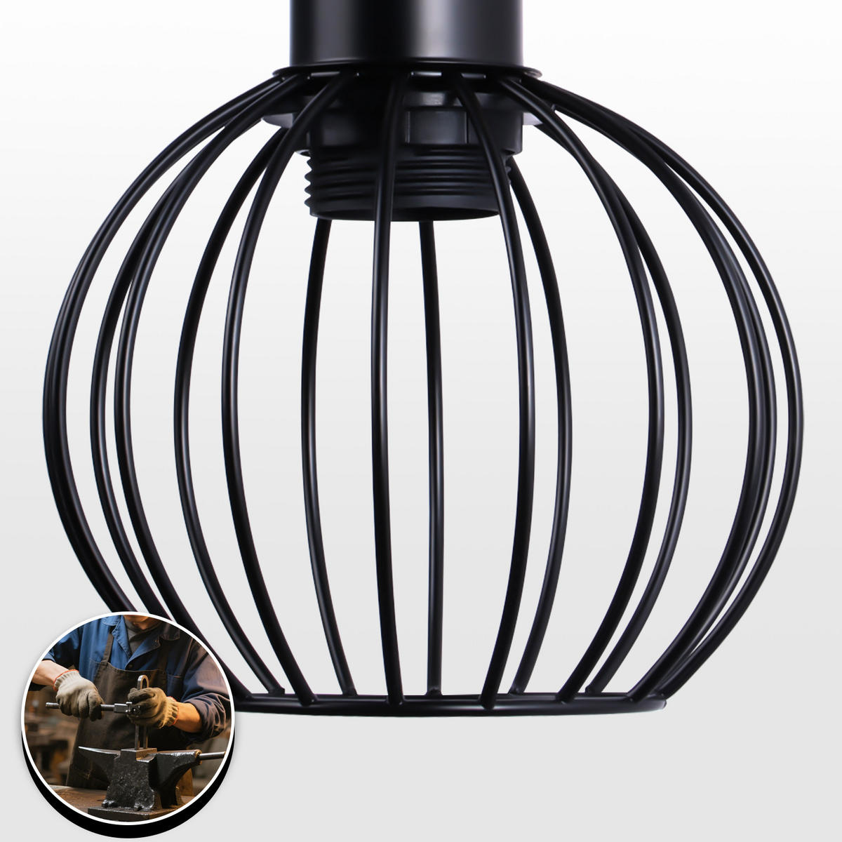 STEHLAMPE Anikad 22/22/152 cm - Schwarz, Holz (22/22/152cm) - ZMH