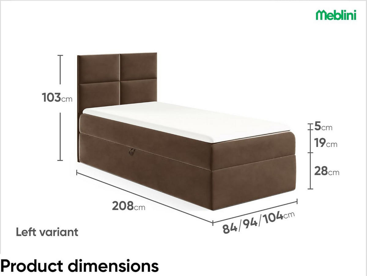 KINDERBETT MINO 3 - Braun, Holzwerkstoff (104/208cm) - Meblini