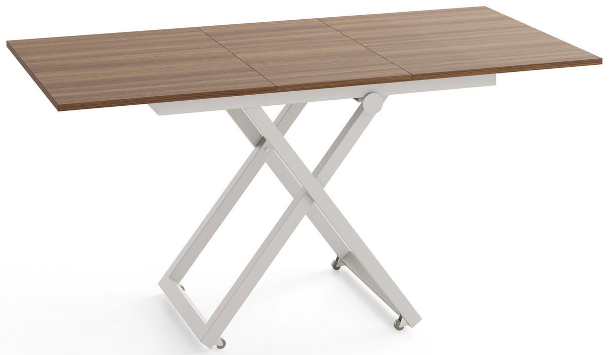 COUCHTISCH Axen höhenverstellbar ausziehbar, Walnuss Braun 120-160/80/38-75 cm - Kaschmir/Walnussfarben, Holzwerkstoff/Metall (80/160/75cm) - WFL GROUP