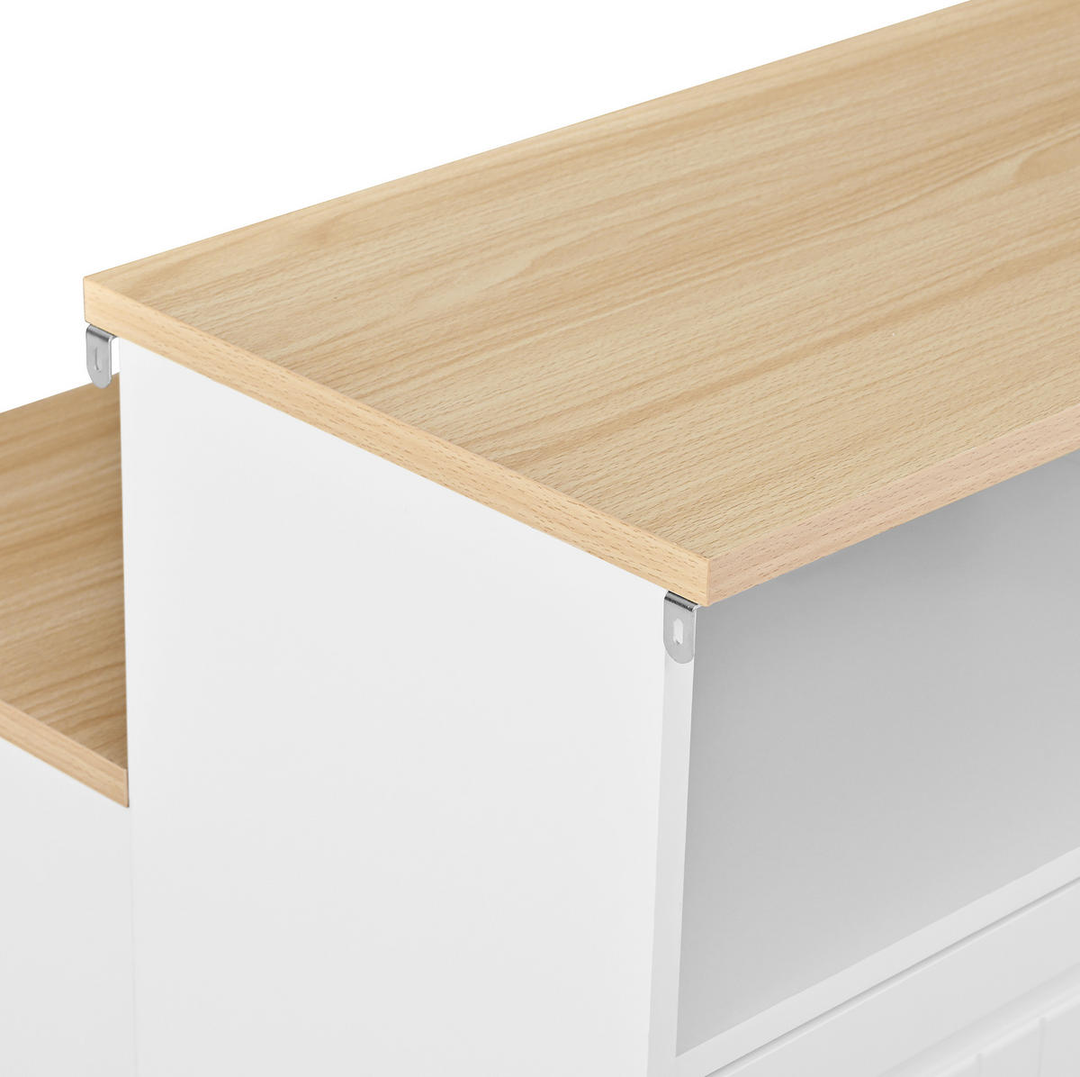 KÜCHENINSEL 110/97,5/34-68 cm Weiß aus MDF mit Klappfunktion - Weiß, Holzwerkstoff (34/97.5/110cm) - OKMYHOME