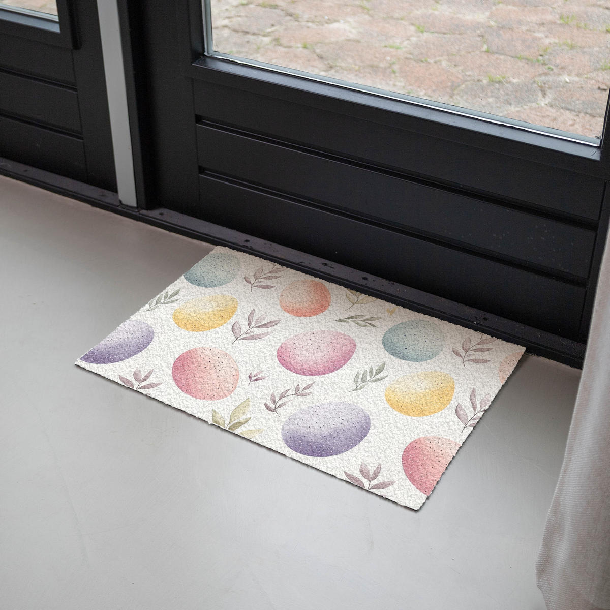 FUSSMATTE Eier - Bunt - Muster Teppichmatte 60x40 cm - Multicolor, Kunststoff (40/60cm) - MuchoWow