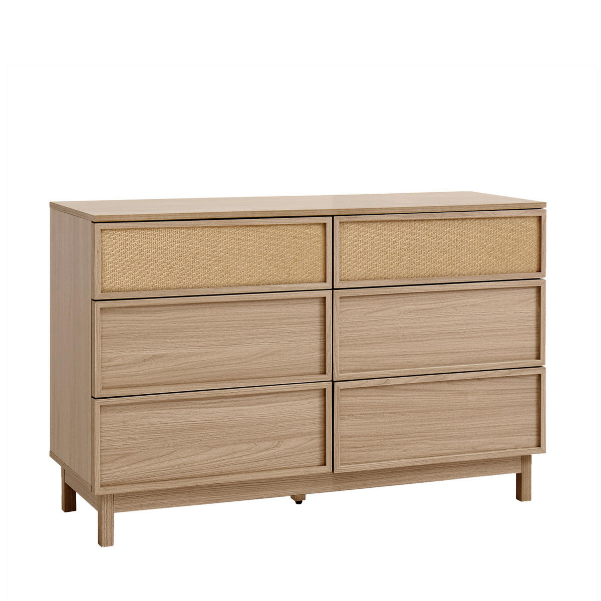 SCHUBLADENKOMMODE DOPPELTE Bora Natürlich 120 cm x 77,5 cm - Naturfarben, Holzwerkstoff (120/77/40cm) - Klast Home