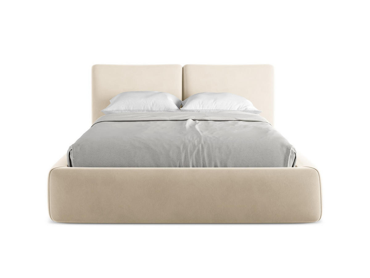 POLSTERBETT mit Bettkasten und Lattenrost 160x228 Beige - Beige/Creme, Kunststoff/Textil (140/200cm) - Makamii