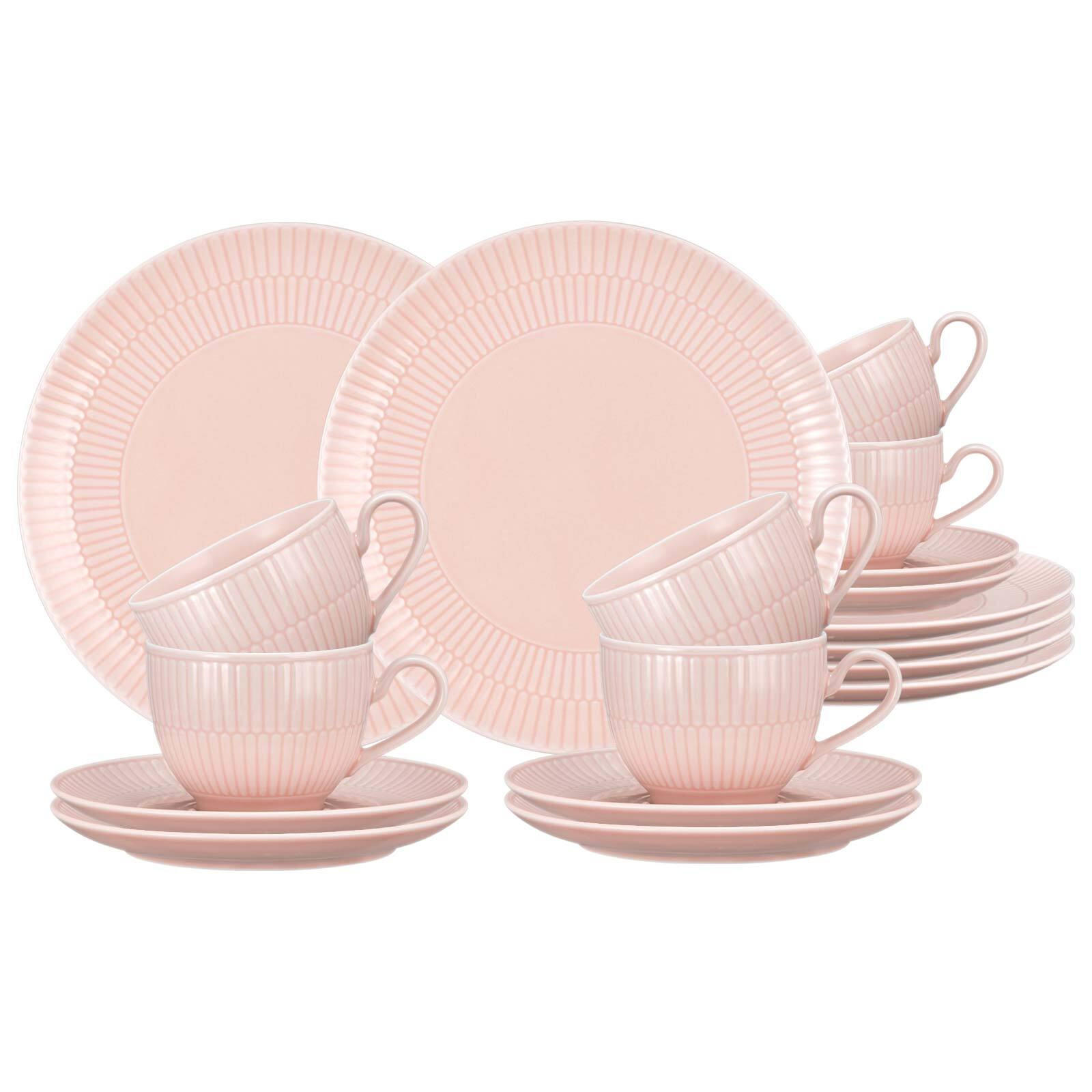 KAFFEESERVICE Amina Rosé 18er Set - Rosa, Keramik (1/1/1cm) - Seltmann Weiden