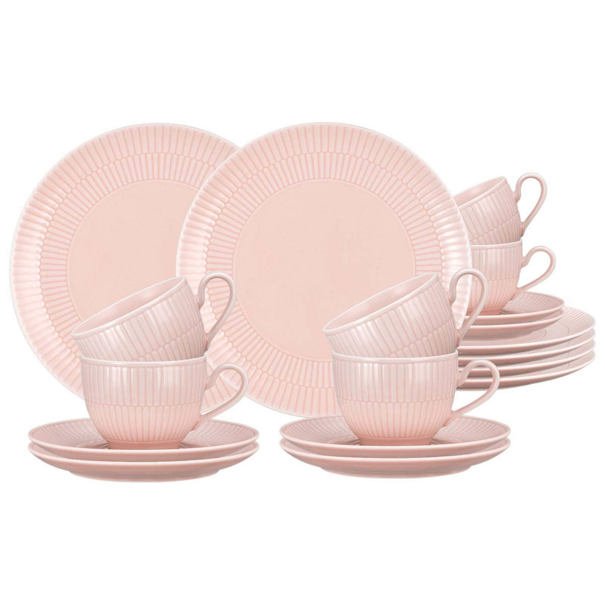 KAFFEESERVICE Amina Rosé 18er Set - Rosa, Keramik (1/1/1cm) - Seltmann Weiden