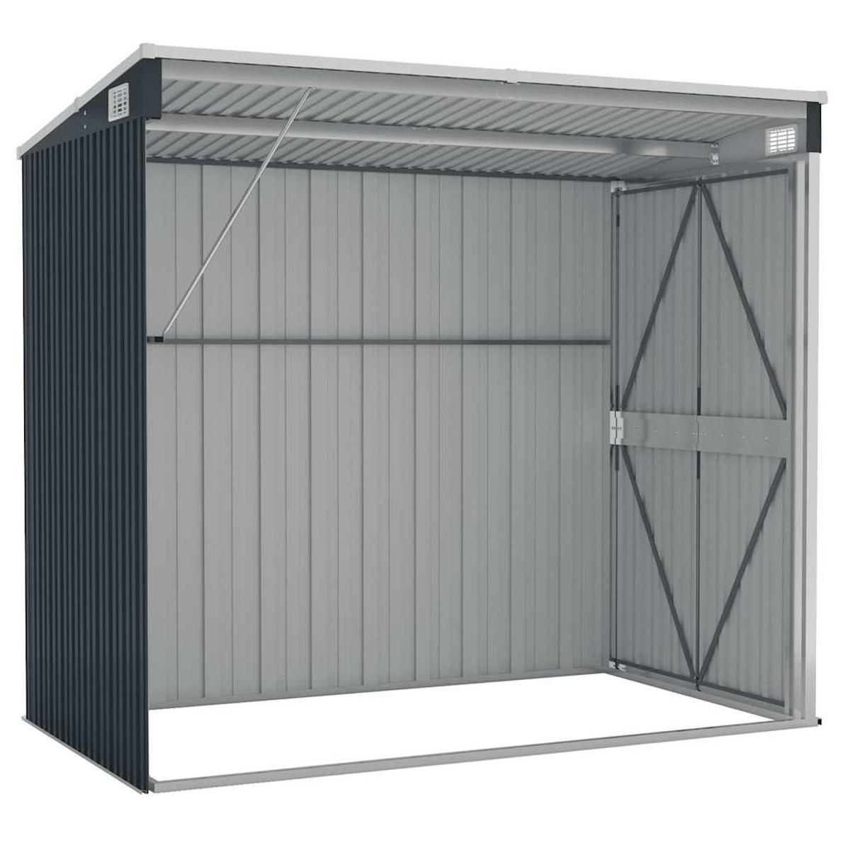 ANBAUSCHUPPEN Anthrazit 118/194/178 Cm Verzinkter Stahl - Anthrazit, Metall (118/178/194cm) - vidaXL