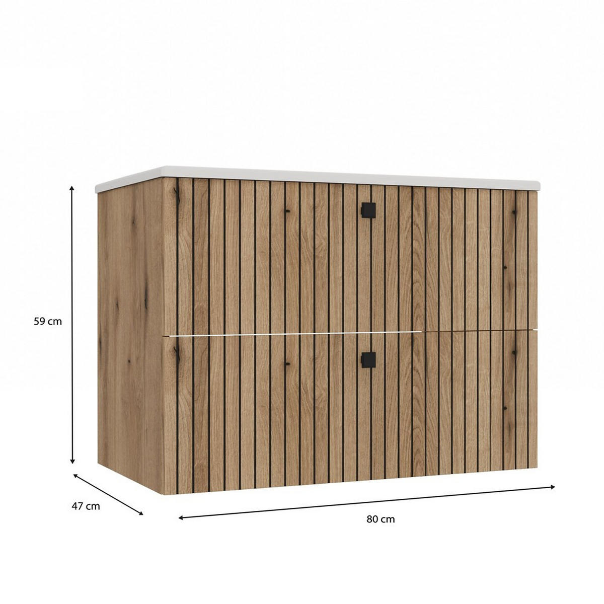 SKŘÍŇKA POD UMYVADLO dub 80/59/47 - barva dubu, kompozitní dřevo (80/59/47cm) - RAUMHIRSCH FURNITURE