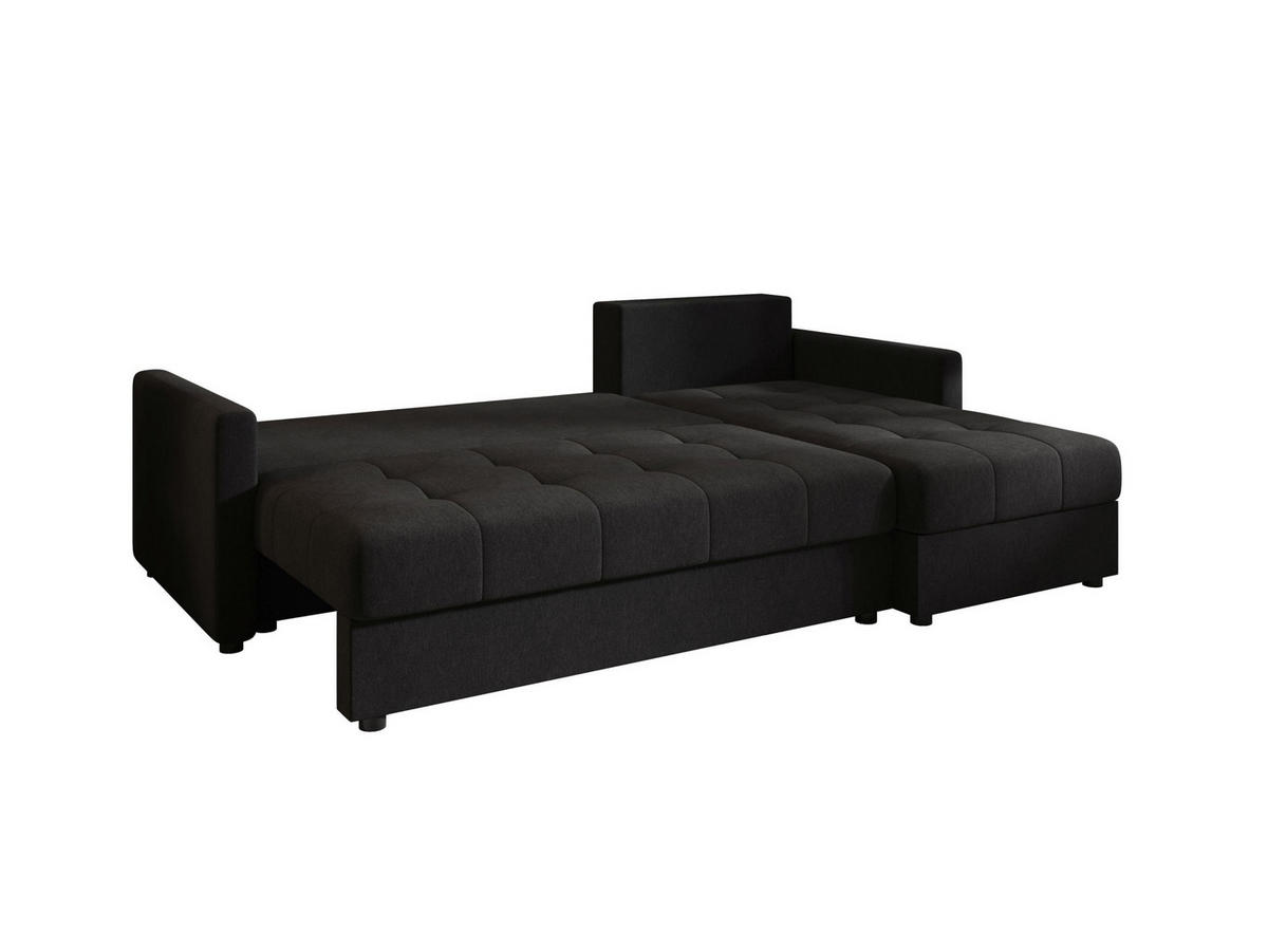 ECKSOFA MOS L BIS Cosmic 100 Rechts mit Schlaffunktion - Schwarz, Textil (220/143cm) - Bedante