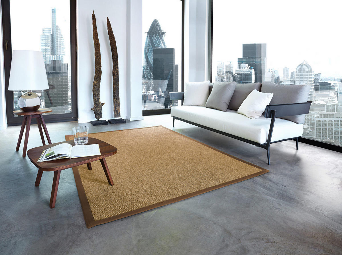 TEPPICH Sisal Manaus hanf/havanna 150x150cm - Sandfarben/Braun, Textil (150/150cm) - Astra