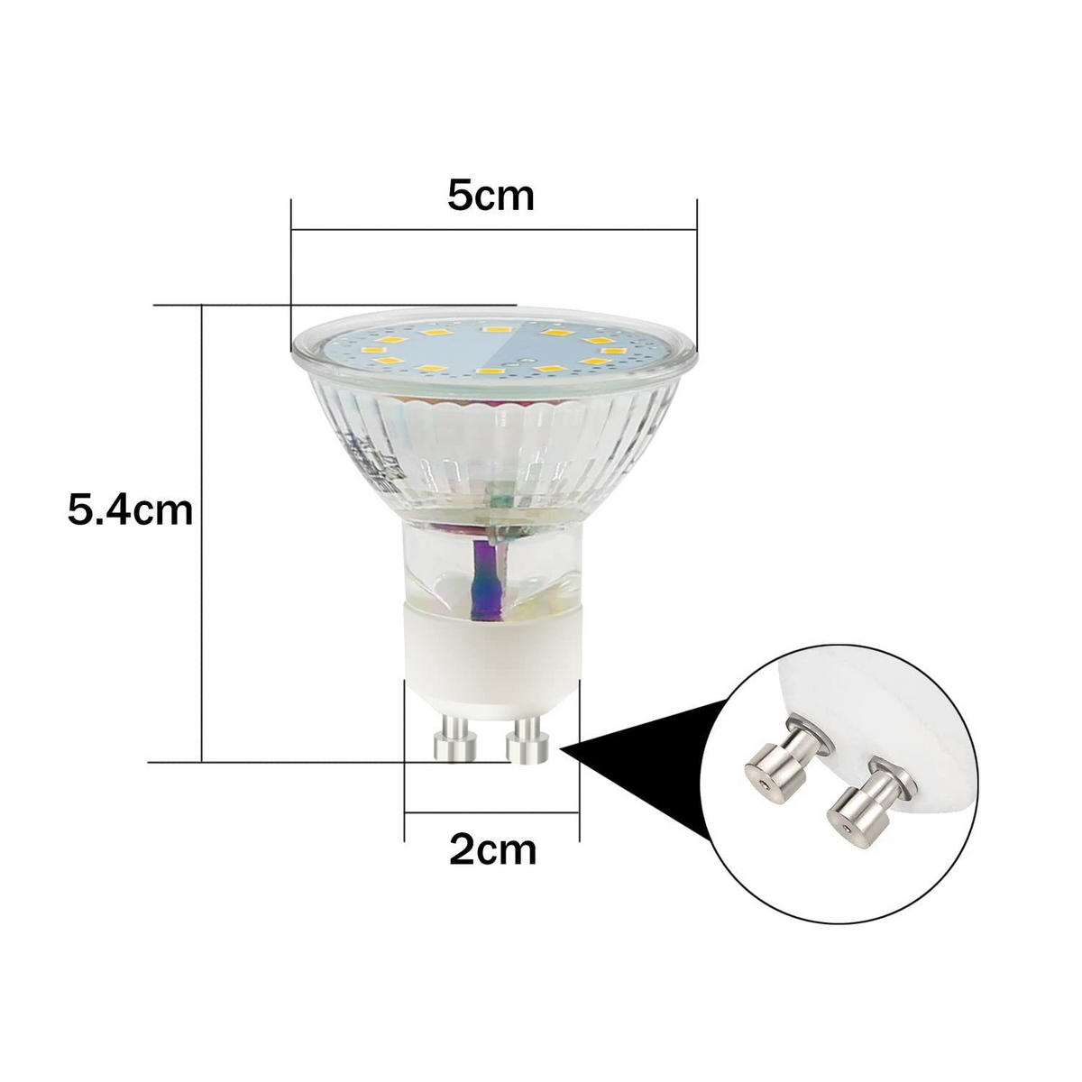 LED-LEUCHTMITTEL Aura II 5/5/5cm - Weiß, Glas (5/5cm) - Nettlife