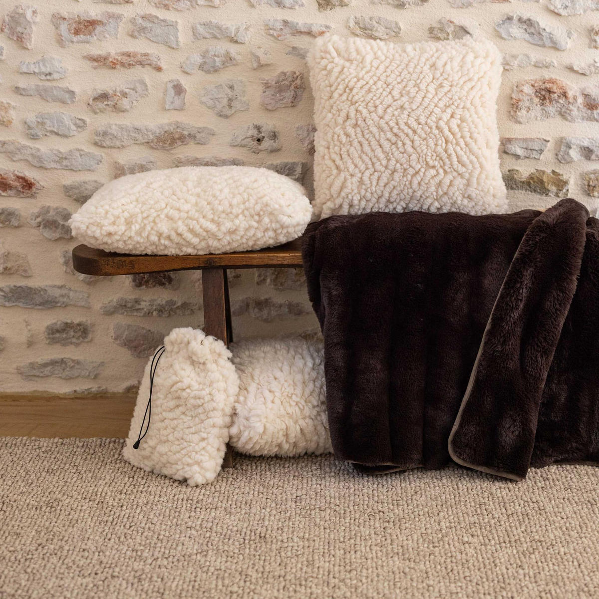 STEPPDECKE Astrid ebenbraun 85 x 200 cm - Dunkelbraun, Textil (85/200cm) - Vivaraise