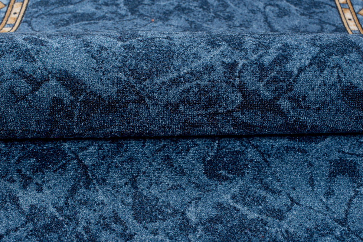TEPPICHLÄUFER Anti-Rutsch Dunkelblau rutschfest Gummiunterlage 80/100 cm - Dunkelblau, Textil (80/100cm) - Tapiso