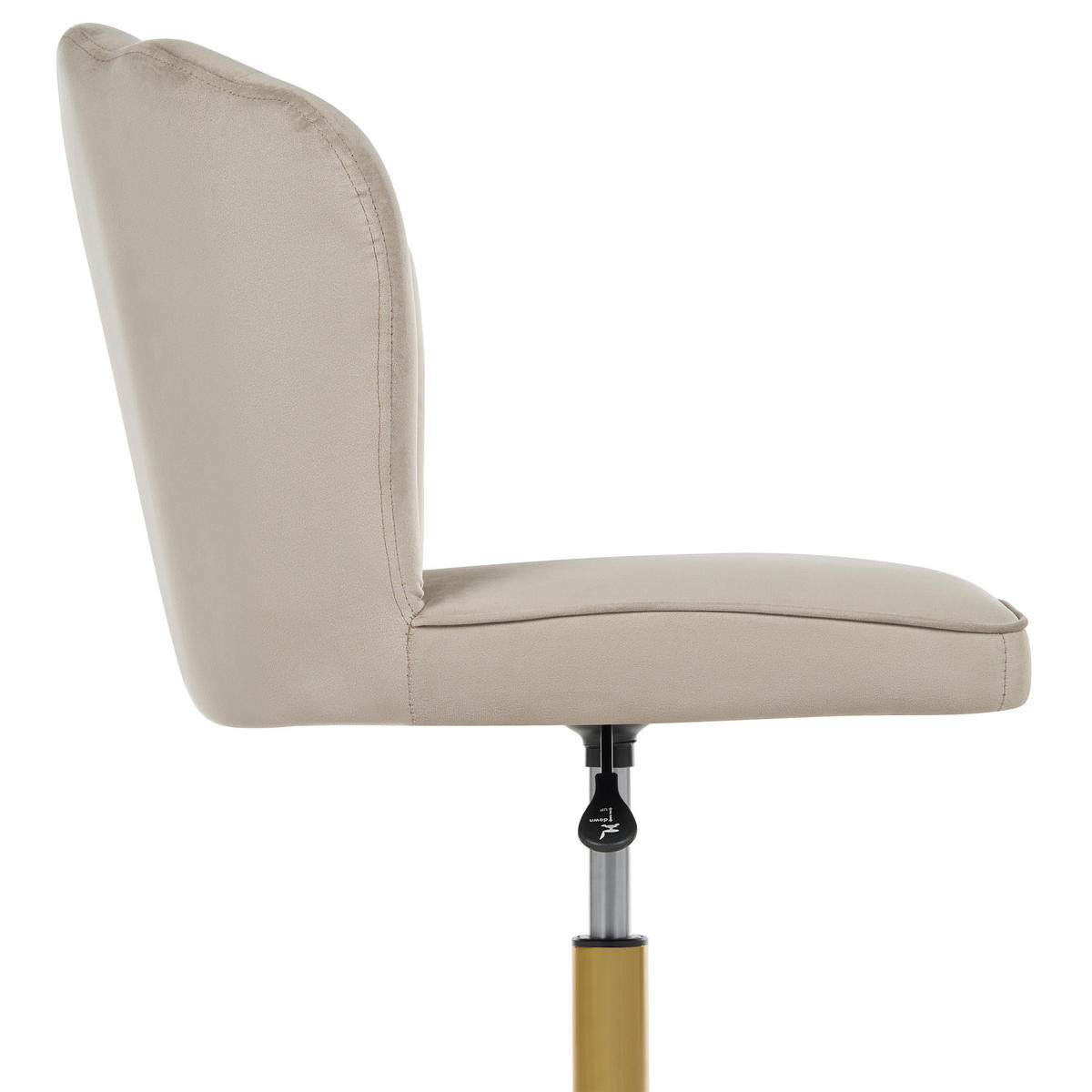 SCHREIBTISCHSTUHL Samtstoff Taupe Valticello - Taupe, Textil/Metall (60/77/60cm) - Beliani