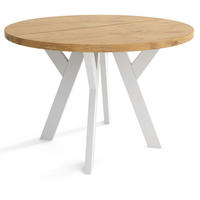 TISCH Weiß Lancelot Eiche Lancelot Rund 90 cm - Multicolor/Weiß, Holzwerkstoff (90/90/76cm) - Sepro Meble