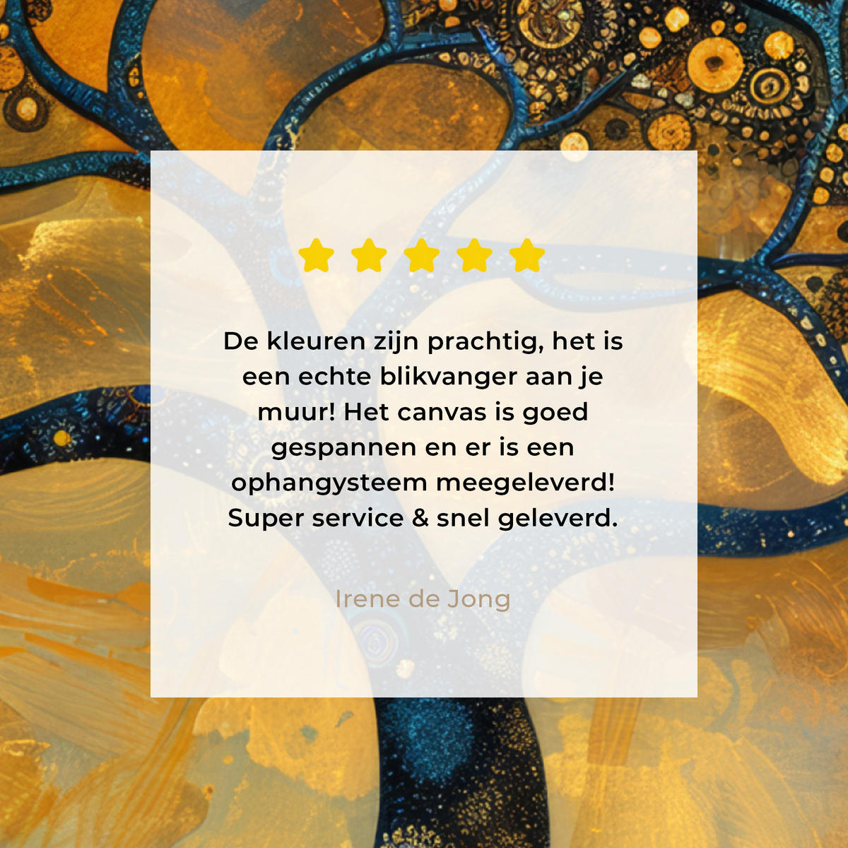 LEINWANDBILD Baum - Mond - Blumen - Gold - Kunst Wandbild Wohnzimmer 50x50 cm - Orange, Textil (50/50cm) - MuchoWow