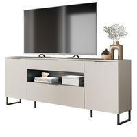 TV-LOWBOARD Kaschmir, schwarz 185 x 80 cm, TV Unterteil mit Soft-Close - Kaschmir/Schwarz, Holzwerkstoff/Kunststoff (185/80/41cm) - Inn.Furn