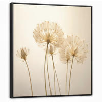 LEINWAND Bilder mit Rahmen - Sonnenlicht - Löwenzahn - Botanisch - Blumen - 90x90 - Creme, Textil (90/90cm) - MuchoWow