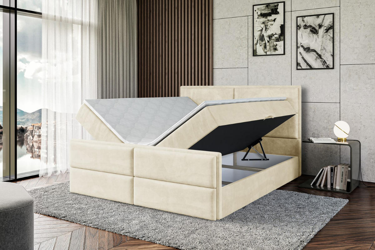 BOXBETT AURA-Z - 120 x 200 - H4 - Beige - Beige, Holzwerkstoff (120/200cm) - ALTDECOR