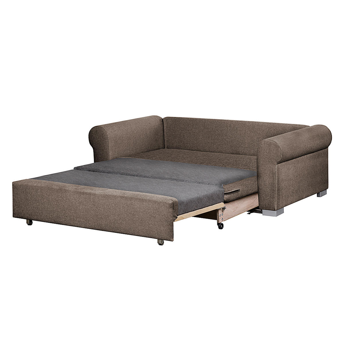 SCHLAFSOFA - Braun, Textil (204/90/90cm) - home24