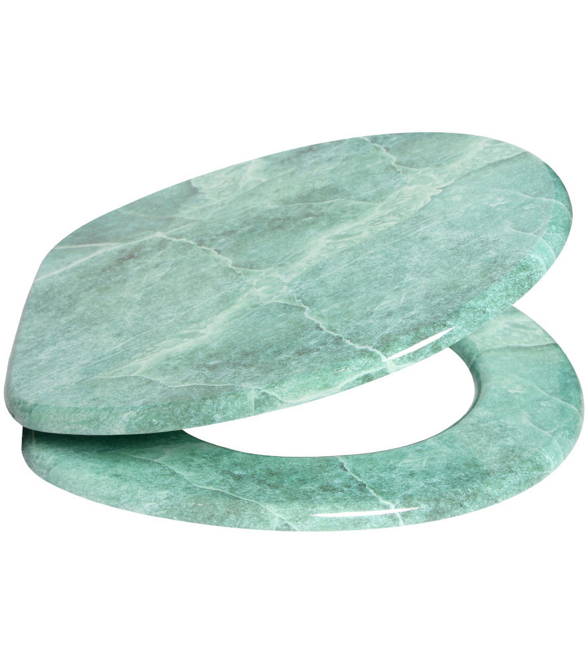 WC-SITZ Marmor Grün - Grün, Holzwerkstoff (38/6/47cm) - Sanilo