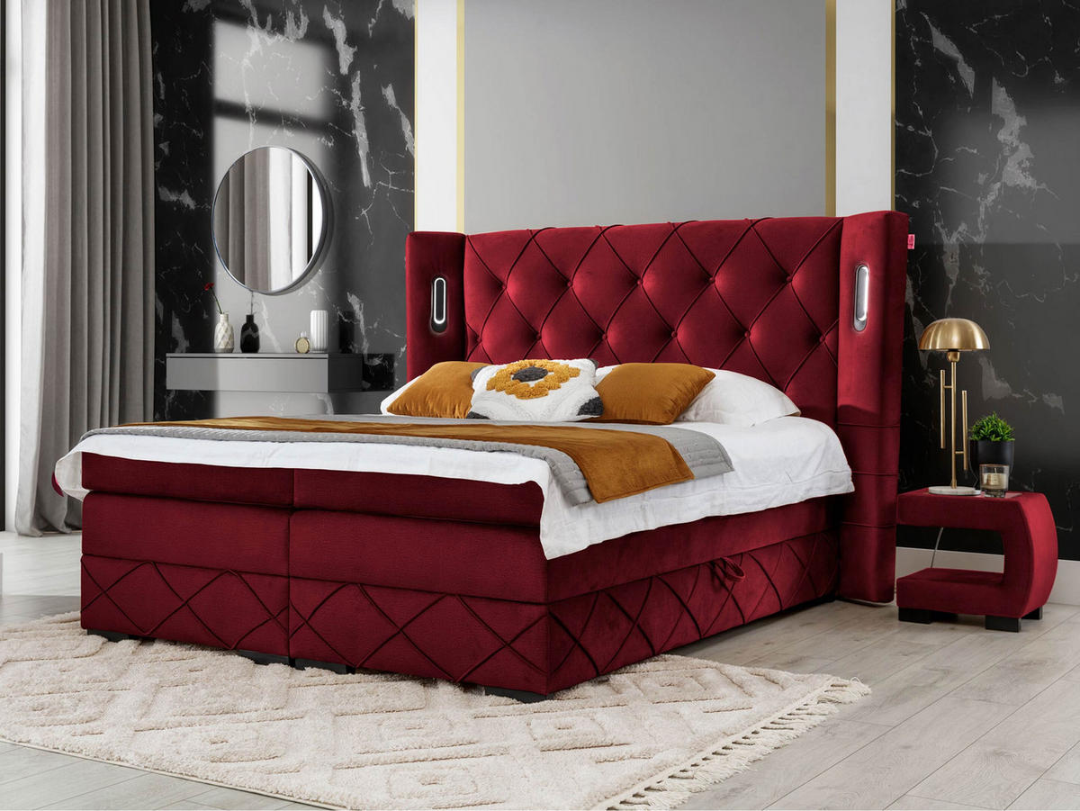 BOXBETT Focus Lux - Bordeaux, Holz (200/200cm) - MIRJAN24