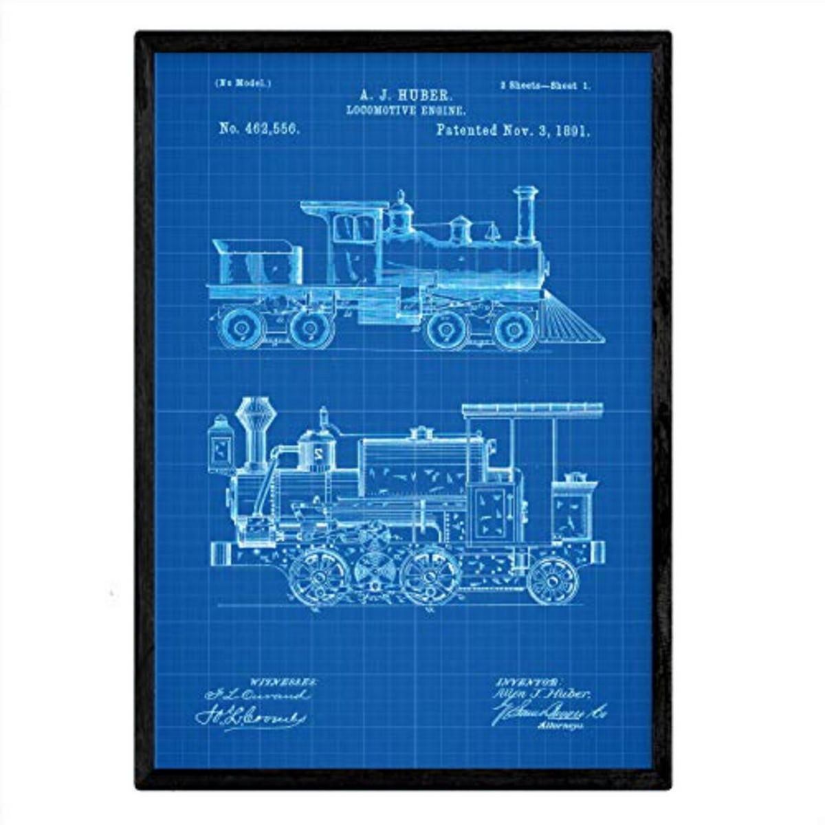 POSTER Lokomotive Patent A3 Rahmenlos - Klar, Papier (29.7/5/42cm) - Nacnic