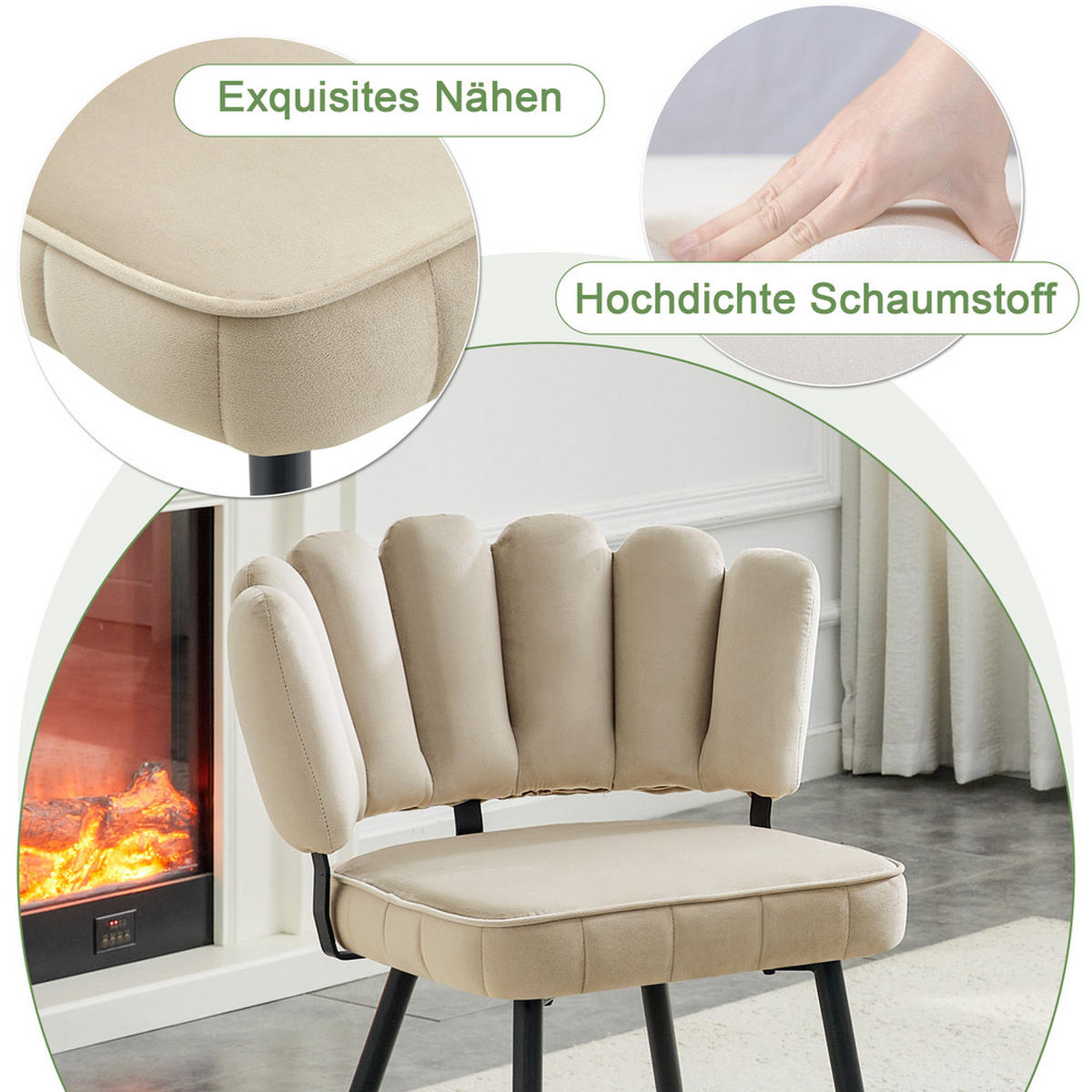 TISCHGRUPPE 3-tlg Rund Nussbaum-Optik 107cm - Beige, Holzwerkstoff/Metall (68/25/83.5cm) - Raelunyi