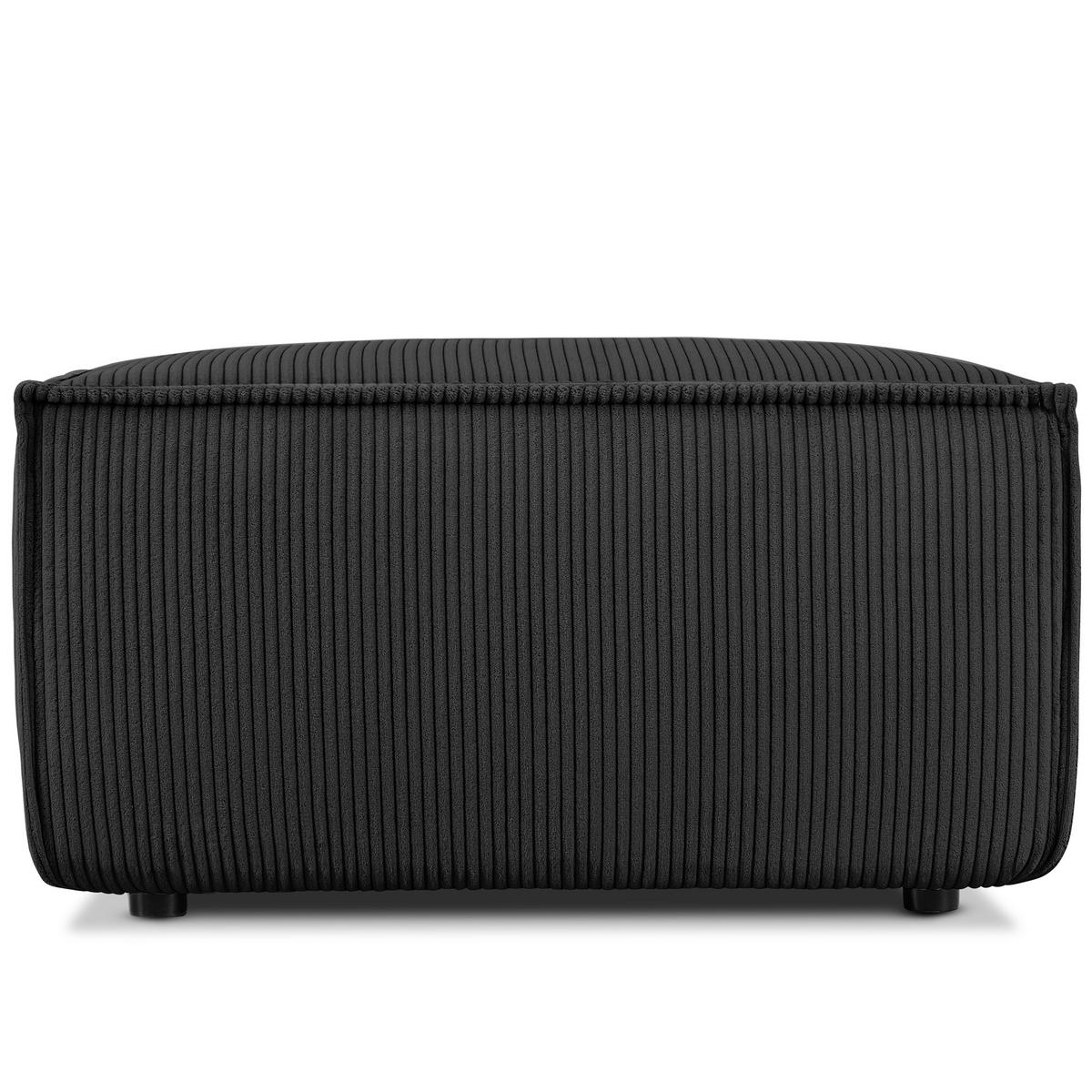 SITZPOUF NAPI gefederte Sitzfläche, dunkelgrau - Dunkelgrau/Schwarz, Textil (83/45/83cm) - KONSIMO®