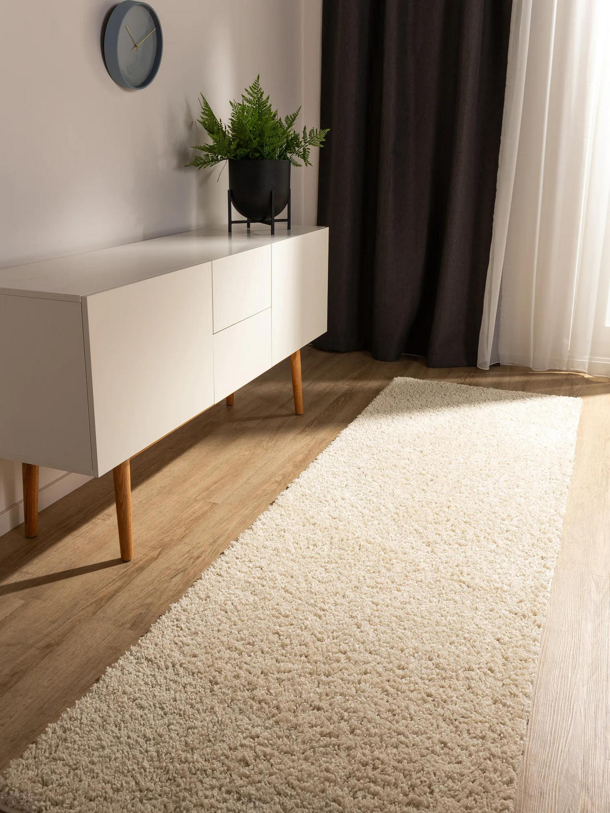 PRATEĽNÝ shaggy koberec Soho Krémová 80x250 cm - krémová, plast (80/250cm) - benuta