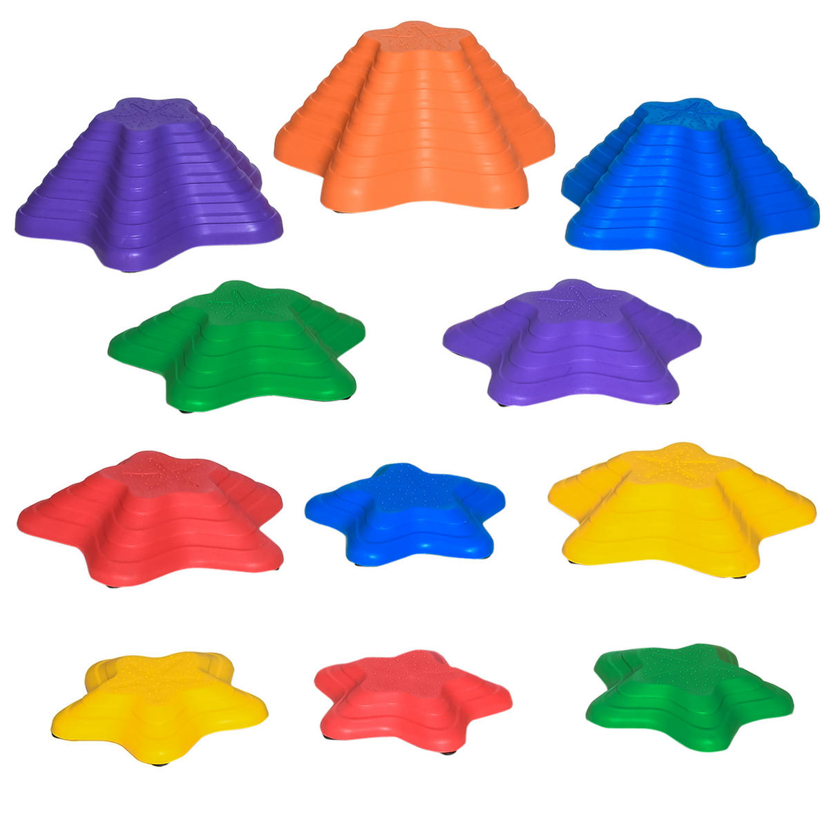 FLUSSSTEINE 11ER Balance-Steine Kleinkinder Sprungbrett Trittsteine Rutschfest - Multicolor, Kunststoff (40.5/20/40.5cm) - Outsunny