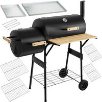 HOLZKOHLEGRILL , 110 x 60 x 116 cm, schwarz - Schwarz, Textil (60/116/110cm) - tectake