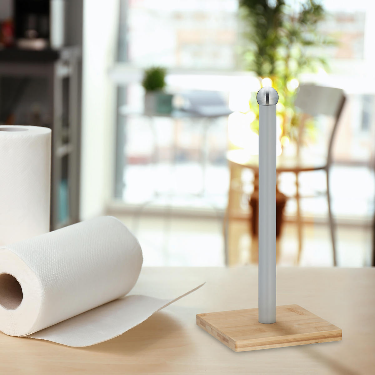 KÜCHENROLLENHALTER - Multicolor, Holz/Metall (16/35/16cm) - Relaxdays