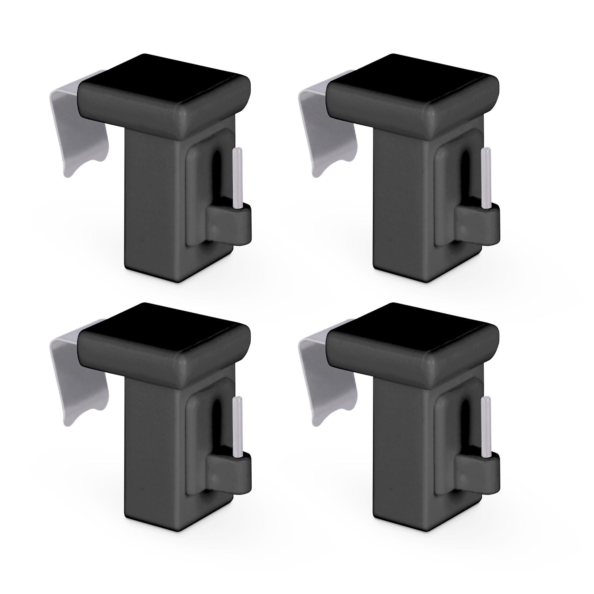 KLEMMTRÄGER für Vitragestangen 4er Pack - Anthrazit, Kunststoff (2/4/4cm) - Bestlivings