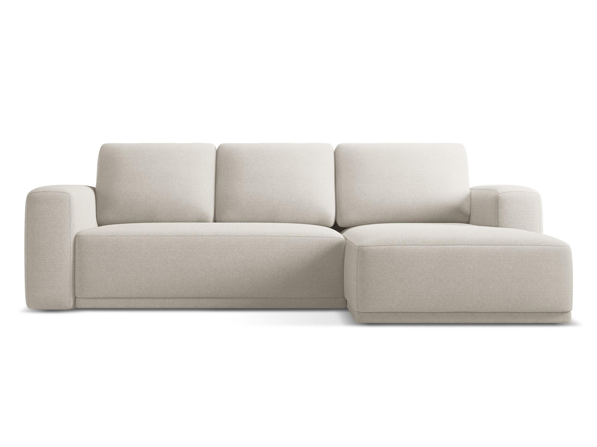 ECKSOFA mit Schlaffunktion Chenille Stoff Grau - Silberfarben/Schwarz, Kunststoff/Textil (258/160cm) - Makamii