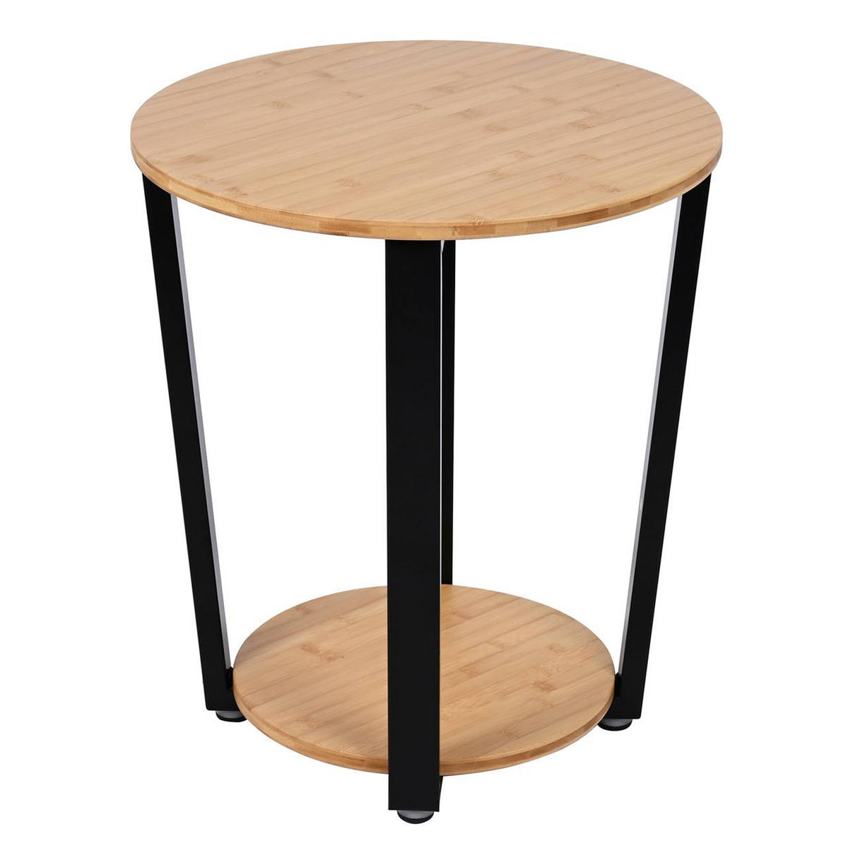 COUCHTISCH Holzoptik Metall Eichefarben Schwarz rund klein 46x52 cm - Eichefarben/Schwarz, Holzwerkstoff/Metall (46/46/52cm) - Begryf